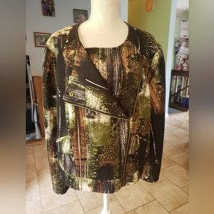 Multicolor zip up jacket/bomber